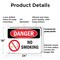 Signmission No Smoking Danger Sign, Plastic, 24in W x 18in L, 2PK OS-2PACK-DS-P-1824-L-1469 - alternate 9